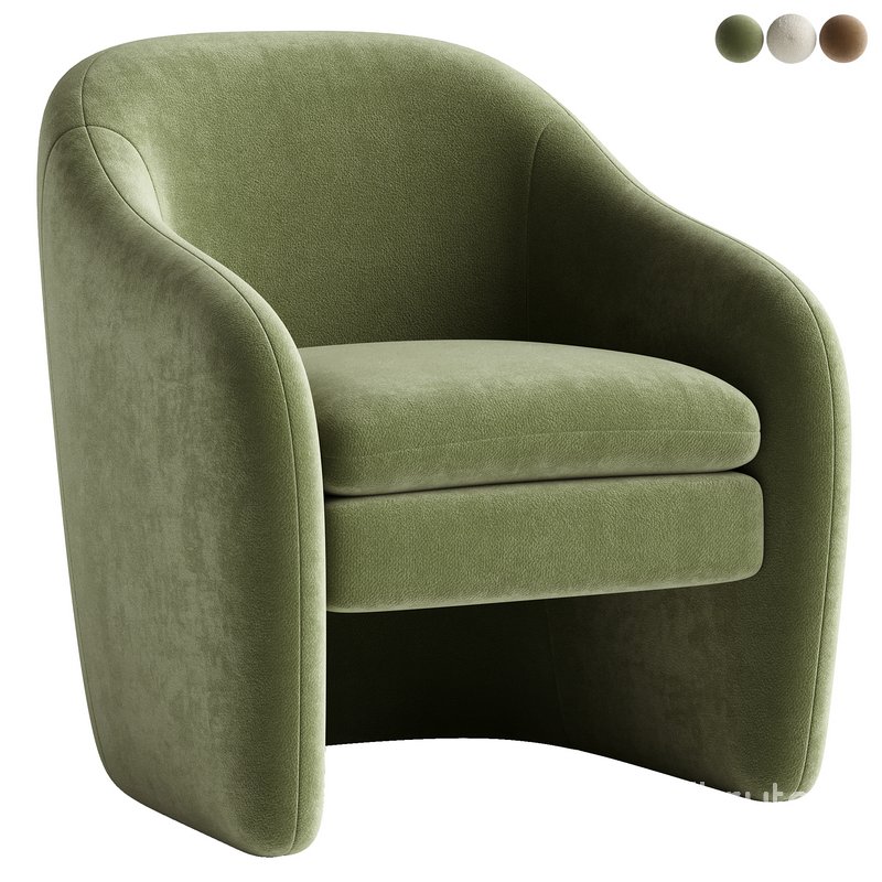 Zella Faux Shearling Fabric Accent Arm Chair Image 1