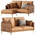 Glamorous Brown Leather Sofa 165 cm and Ottoman - Thumbnail 3
