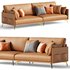Glamorous Brown Leather Sofa 280 cm - Thumbnail 1