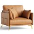 Glamorous Brown Leather Armchair - Thumbnail 1