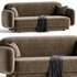 Kandor Textured Velvet Sofa - Thumbnail 1