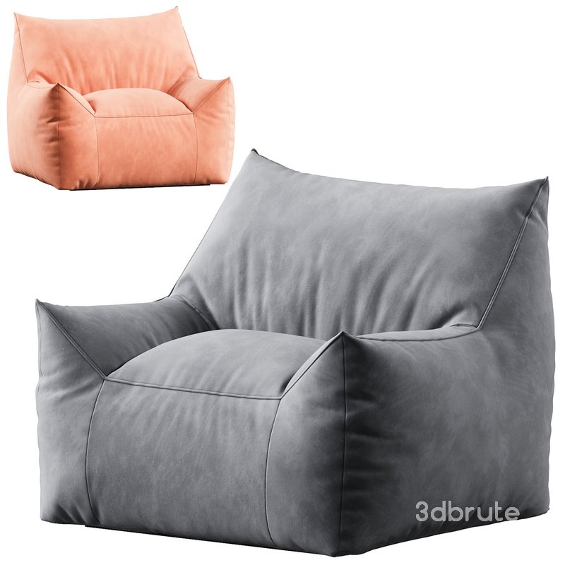 Ehlen Modern Velveteen Bean Bag Chair with Armrests Image 1