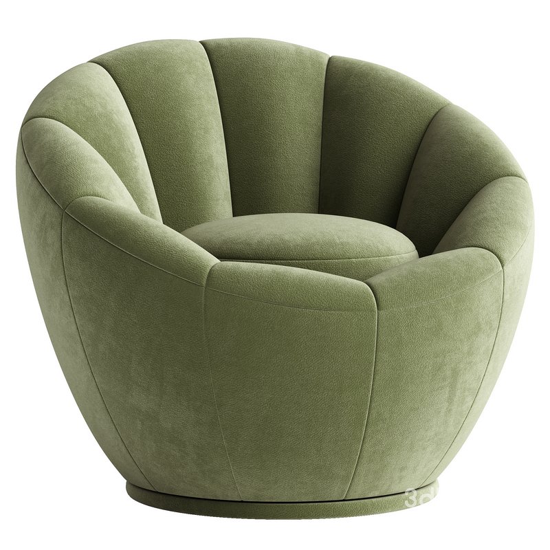 Crown armchair rotatable boucle Image 1