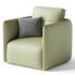 Modern Green Tech Cloth Upholstered Sraight-back Armchair - Thumbnail 1