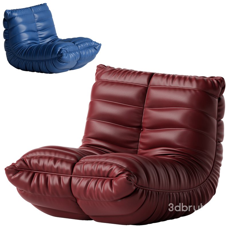 Microfiber Leather Standard Bean Bag Chair and Lounger Image 1
