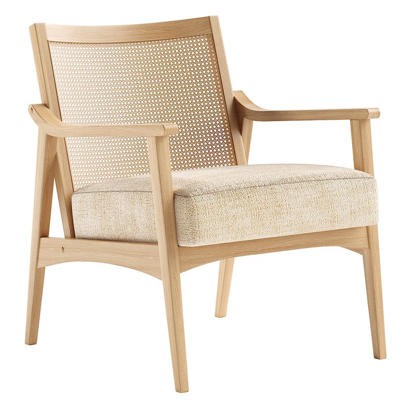 Modern Farmhouse Wood Lounge Armchair Image 1