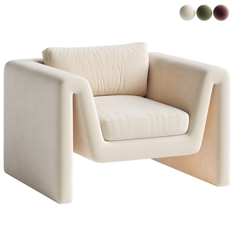 Velvet lounge armchair Mika Image 1