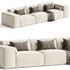 Scandinavian Slipcovered Square Arm Modular Sofa - Thumbnail 1