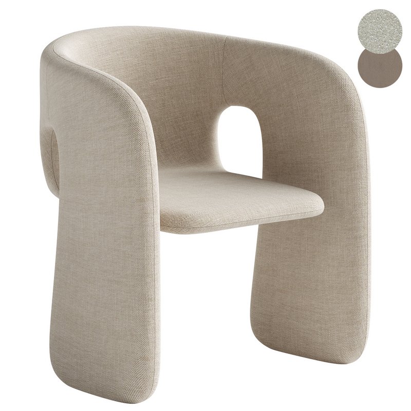 Designer Shaped Fabric Dining Chair Image 3