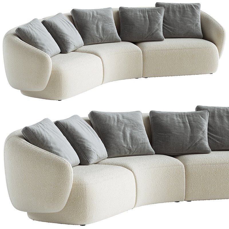 Auburn Performance Fabric Curve Sofa Image 2