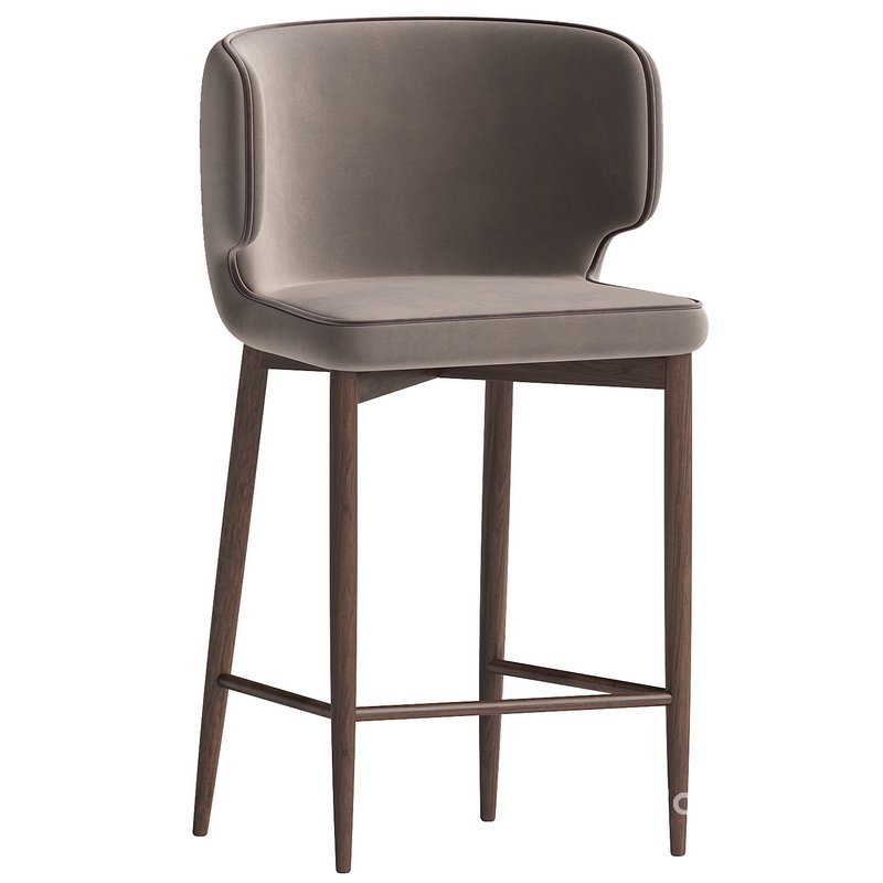 Half-bar chair Mateo with champagne piping Image 3