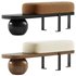 Solid Color Modern Upholstered Entryway Bench - Thumbnail 1
