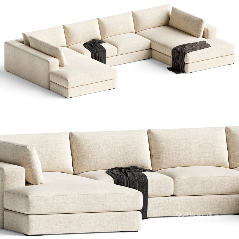 Oceanside 3-Piece Double Bumper Sectional Sofa Image 1