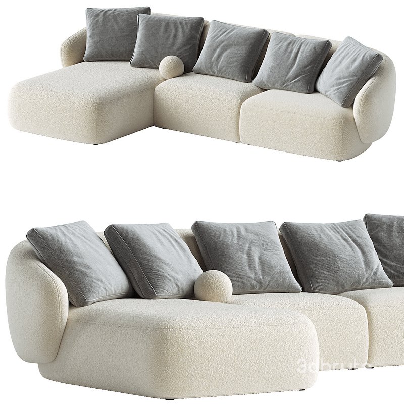 Auburn Performance Fabric Chaise Sectional Sofa Image 1