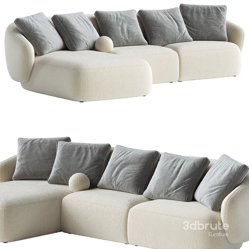 Auburn Performance Fabric Chaise Sectional Sofa Image 2