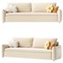 Upholstered Beige Daybed Modern Headboard Bed with Headboard - Thumbnail 2