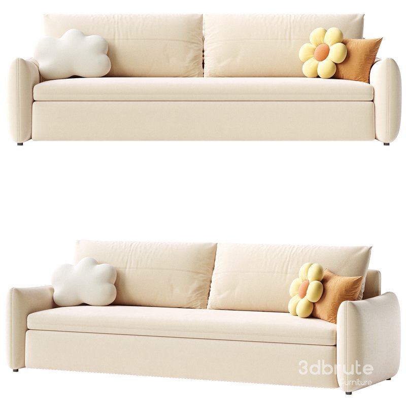 Upholstered Beige Daybed Modern Headboard Bed with Headboard Image 2