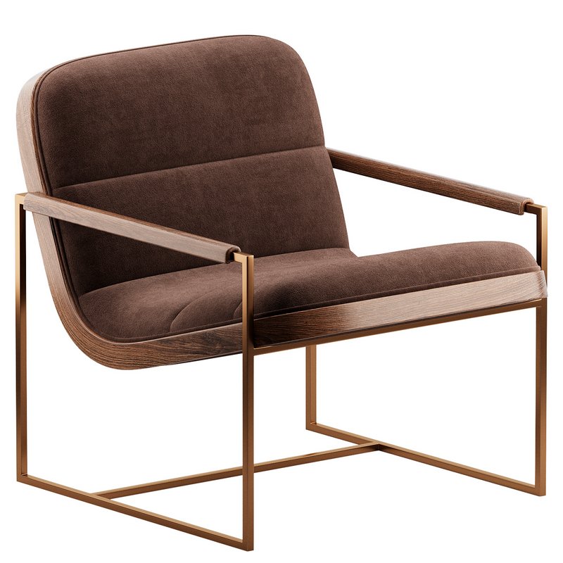 Rina Rustic Off White Upholstered Seat Back Gold Metal Frame Occasional Chair Image 3