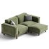 Cuboid Corduroy Fabric Dark Green Sectional Sofa 220 cm - Thumbnail 2