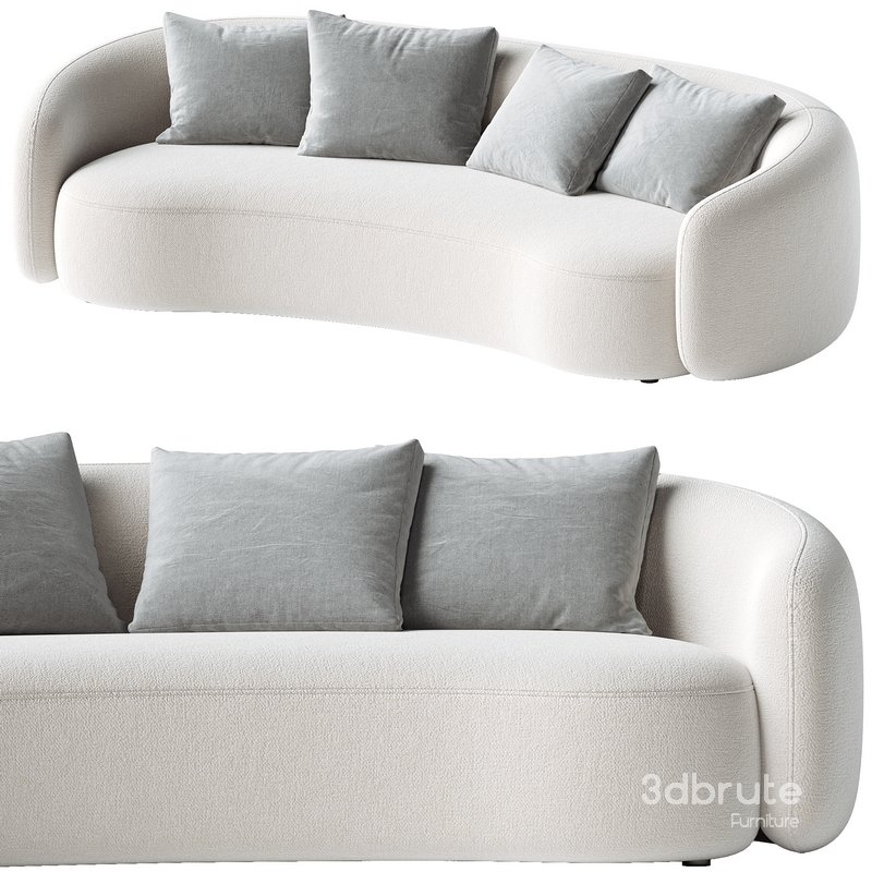 Modern Upholstered 5-Seater Boucle Sofa Couch Image 2