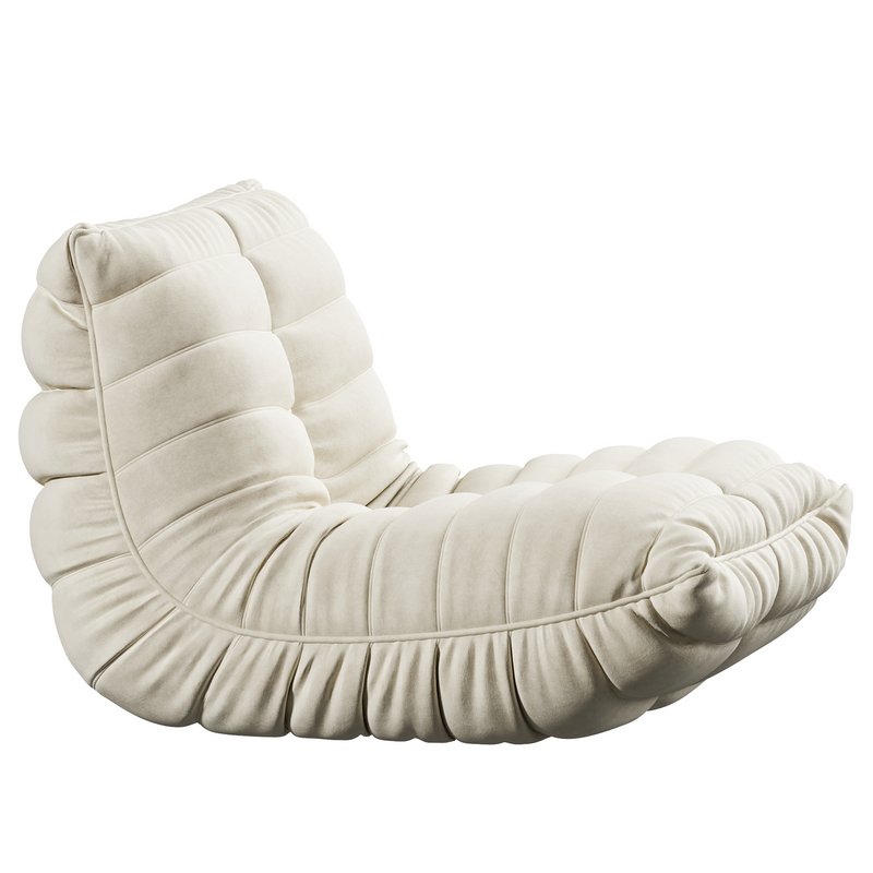 Suede Armless Bean Bag Chair Image 2