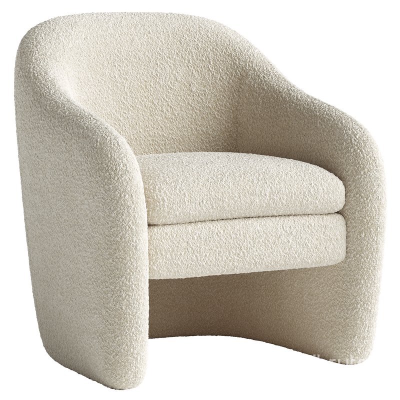 Zella Faux Shearling Fabric Accent Arm Chair Image 2
