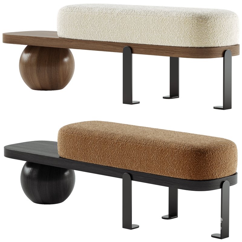 Solid Color Modern Upholstered Entryway Bench Image 3