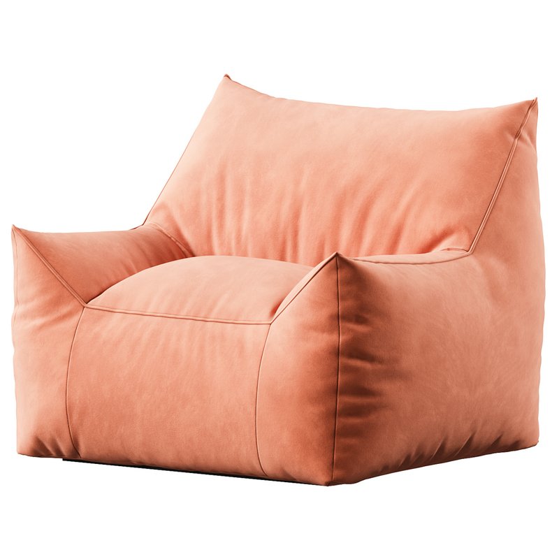 Ehlen Modern Velveteen Bean Bag Chair with Armrests Image 2