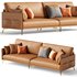 Glamorous Brown Leather Sofa 280 cm - Thumbnail 3