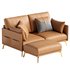 Glamorous Brown Leather Sofa 165 cm and Ottoman - Thumbnail 1