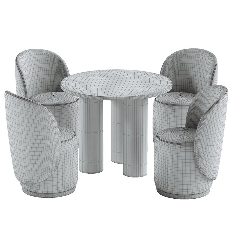 Upholstered velvet chair Zeyno & Colette round table Image 2