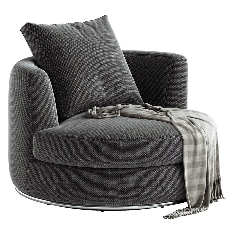 Hamilton Round Performance Fabric Swivel Armchair Image 2