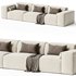 Scandinavian Slipcovered Square Arm Modular Sofa - Thumbnail 2