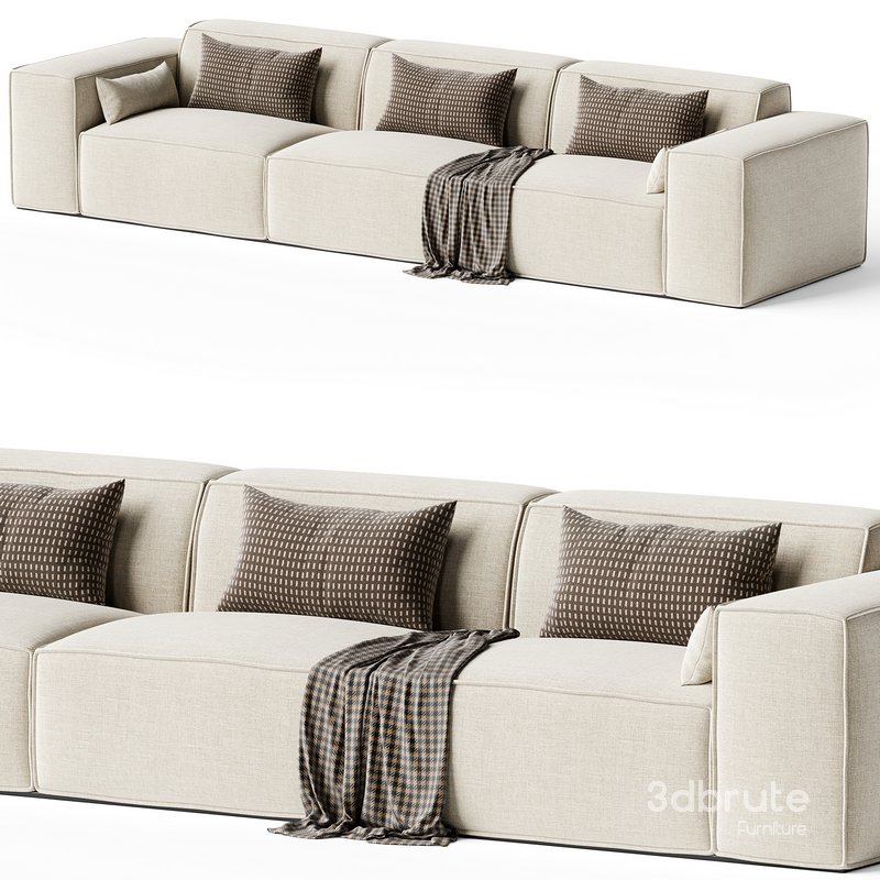 Scandinavian Slipcovered Square Arm Modular Sofa Image 2