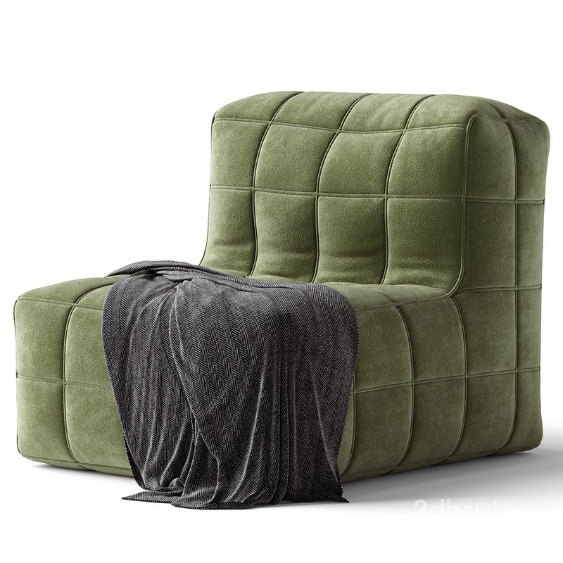 White Solid Color Bean Bag Chair Image 2