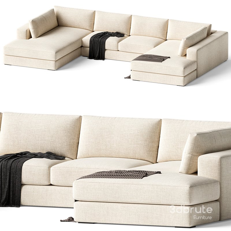 Oceanside 3-Piece Double Bumper Sectional Sofa Image 2