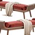 With Arms Backless Wood Upholstered Scandinavian Bedroom Bench - Thumbnail 2