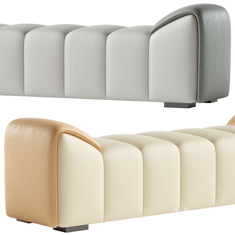 With Arms Upholstered Scandinavian Bedroom Bench Image 3