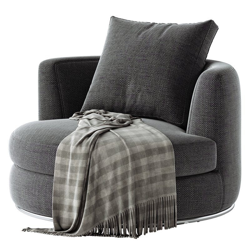 Hamilton Round Performance Fabric Swivel Armchair Image 3
