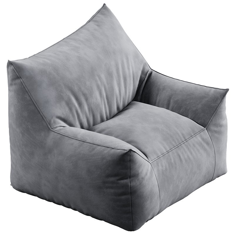 Ehlen Modern Velveteen Bean Bag Chair with Armrests Image 3