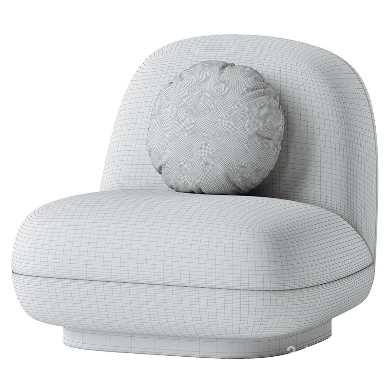 Upholstered Armchair In White Boucl  – Black Legs – Larry Image 2