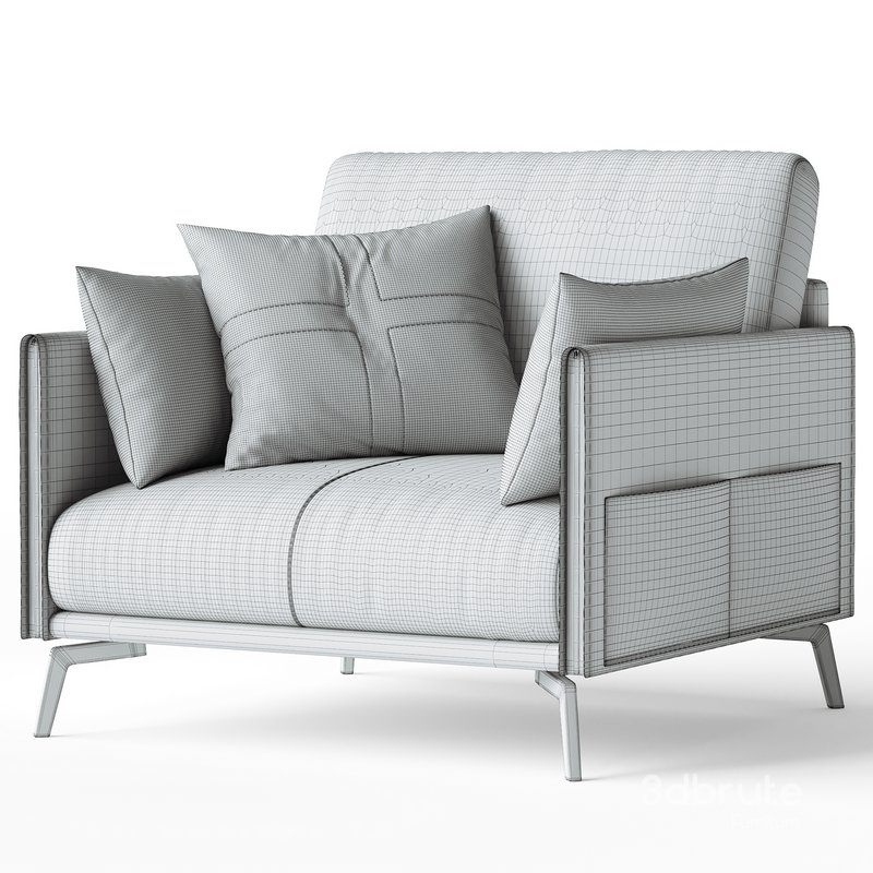 Glamorous Brown Leather Armchair Image 3