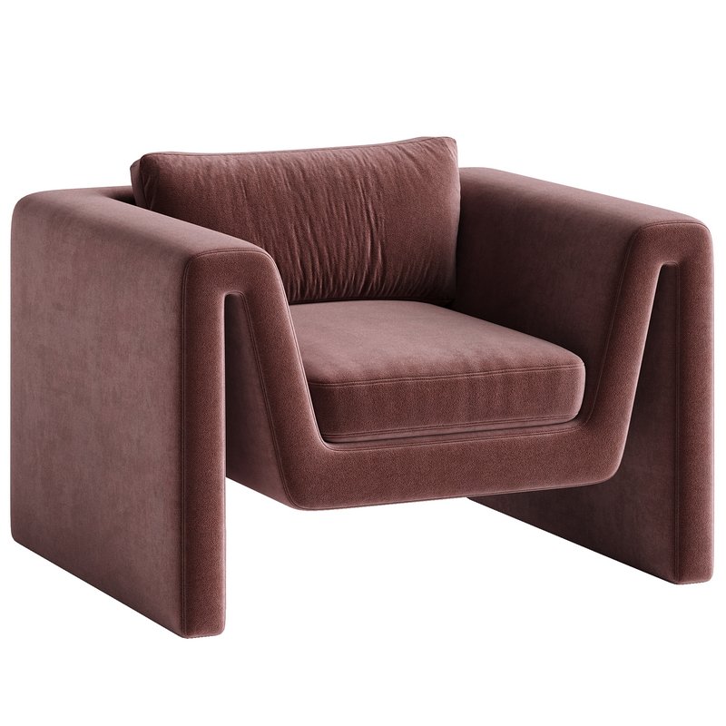 Velvet lounge armchair Mika Image 3
