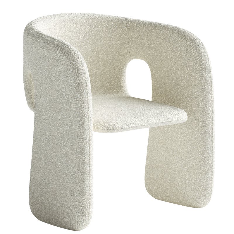 Designer Shaped Fabric Dining Chair Image 1