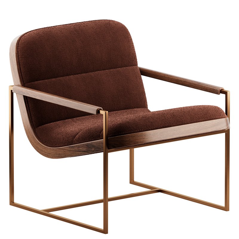 Rina Rustic Off White Upholstered Seat Back Gold Metal Frame Occasional Chair Image 2