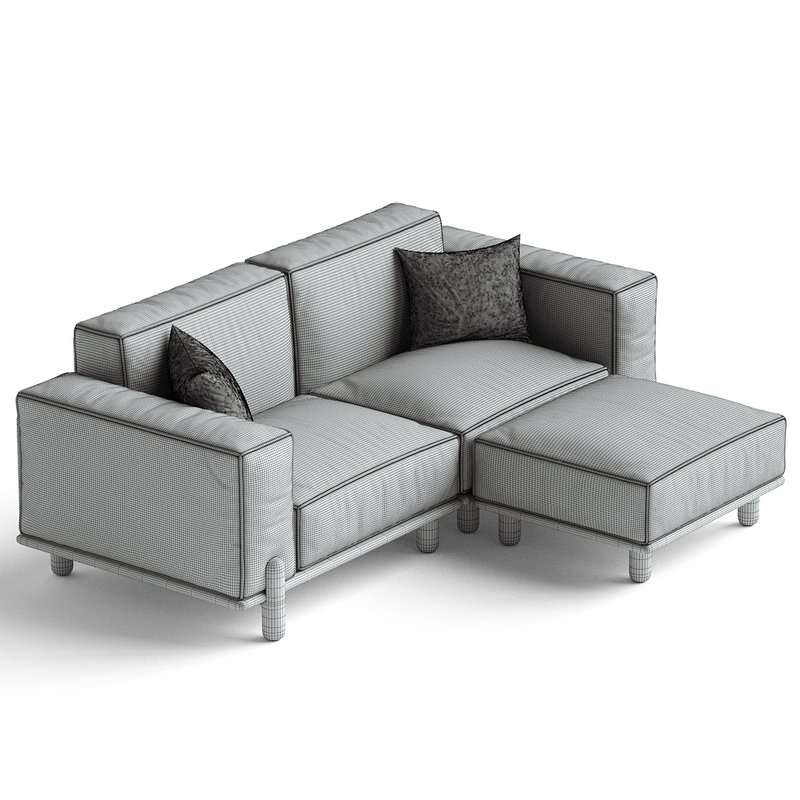 Cuboid Corduroy Fabric Dark Green Sectional Sofa 220 cm Image 3