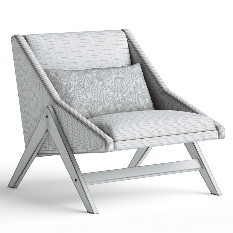 Recessed Arms Modern Mid-Century Accent Chair Image 3