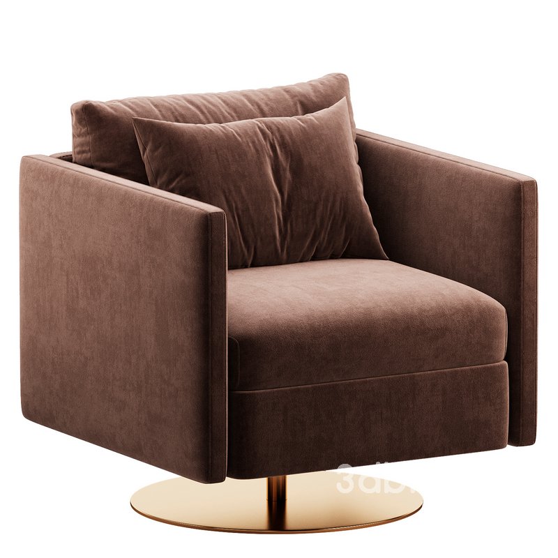 Custom Swivel Lounge Armchair with Metal base Image 4