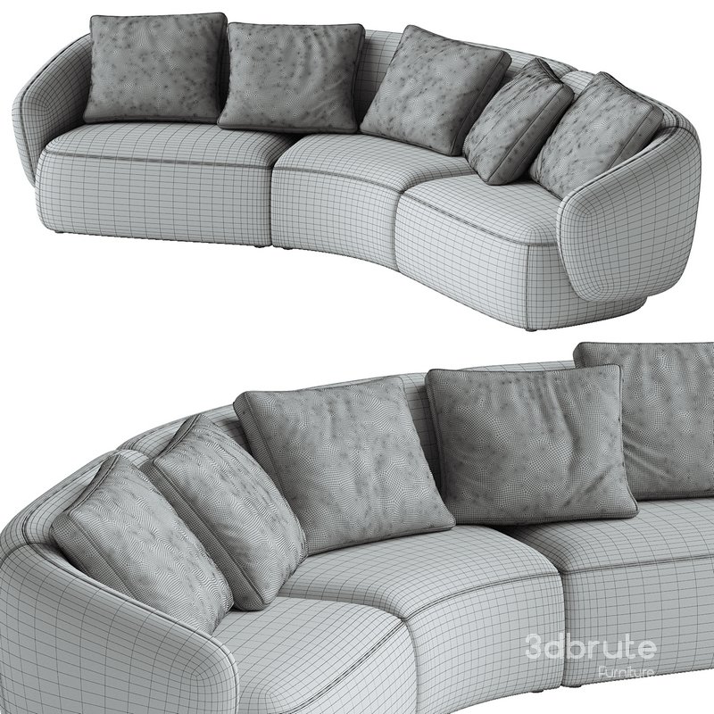 Auburn Performance Fabric Curve Sofa Image 3