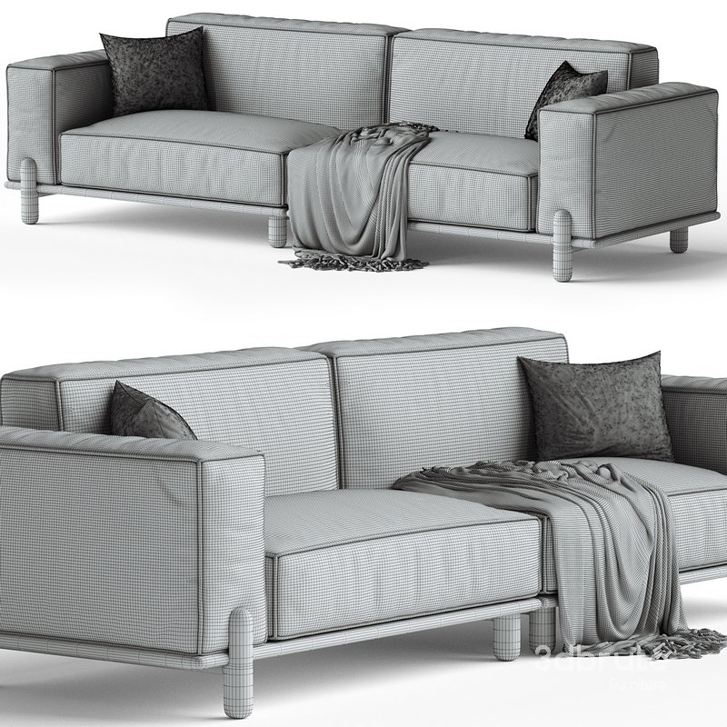 Cuboid Corduroy Fabric Dark Green Sectional Sofa Image 2